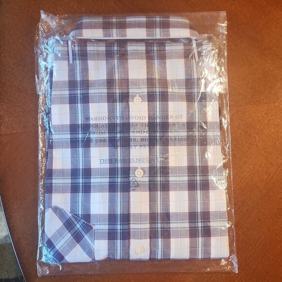 Untuckit Long Sleeve Button Down 100% Cotton Shirt, Size 10, Blue & White Plaid - Picture 8 of 8